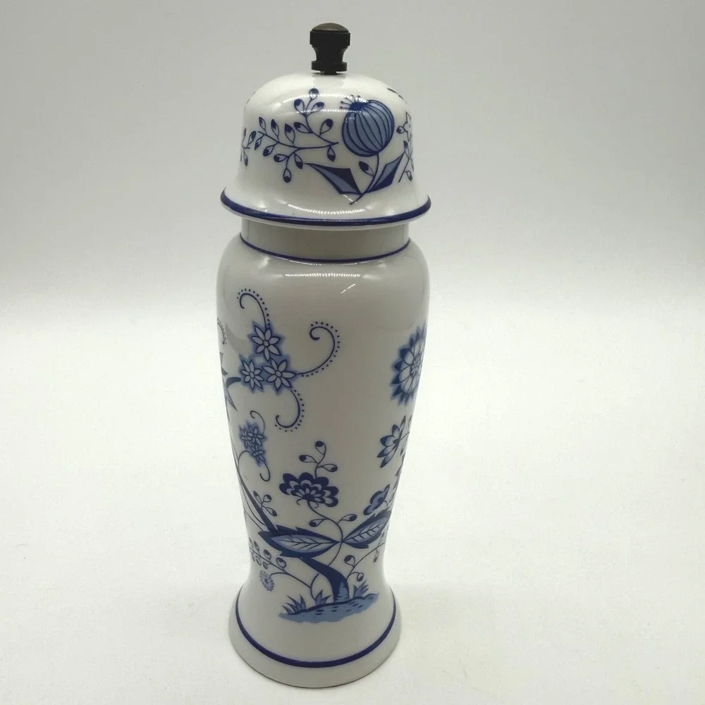 Vintage Blue Onion Porcelain Pepper Mill Grinder Floral Zwiebelmuster Pattern